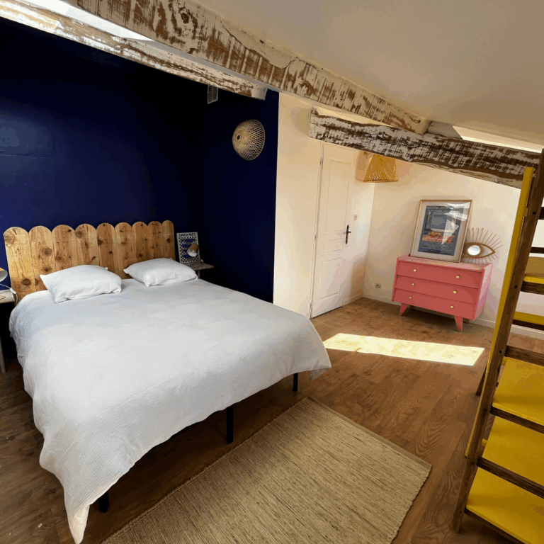 Chambre bleu - Lit double 160x200